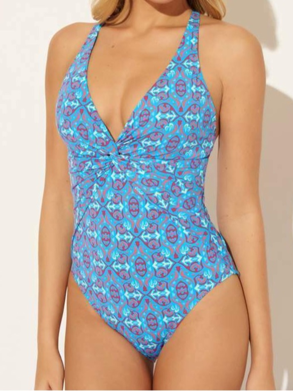 Bleu Rod Beattie St. Tropez plunge halter one-piece swimsuit